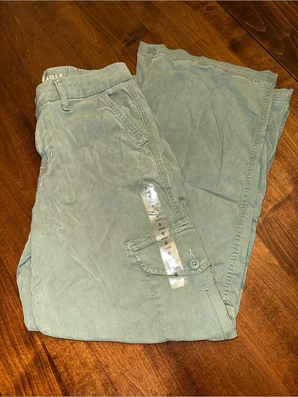 American Eagle Outfitters Women’s Sage Green Wide Leg Cargo Pants
